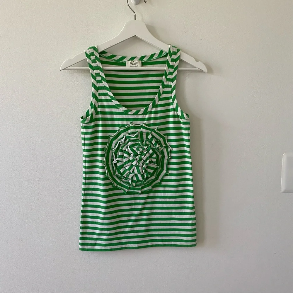 Kate Spade Women’s Green Striped Tank Top